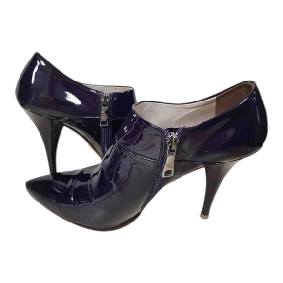Prada Deep Violet Patent Leather Pointed-Toe Ankle Bootie, US 8/39 - Picture 8 of 15